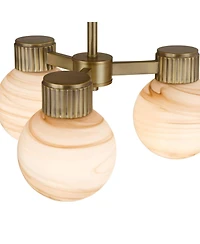 Possini Euro Design Jupiter 13 Brass and Glass 3-Light Ceiling Light