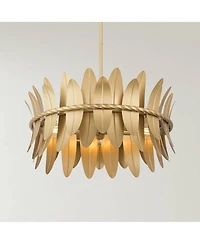 Possini Euro Design Saranda 21 Gold Banana Leaf 4-Light Pendant Light