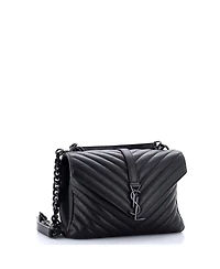 Pre-Owned Saint Laurent Medium Classic Monogram College Bag Matelasse Chevron Leather