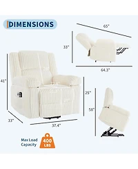 gaomon Heat and Massage,Electric Lift Plush Recliner with Soft Padded Seat,Back Support and Armrests,Designed for The Elderly