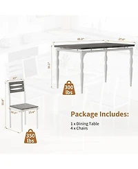 gaomon 5 Piece Dining Table Set, Industrial Style Dining Table and Chairs Set for 4, Kitchen Table Set for Dining Room