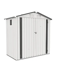 Mondawe 6 x 3.6 Ft Outdoor Metal Storage Shed with Window, Lockable Door, Compact Garden Tool Shed