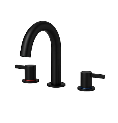 Busdays 8 Inch Widespread Lavatory Faucet 2 Handle 3 Hole 360 Degree Spout Vanity Pop Up Drain