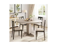 gaomon 4-Person Small Round Farmhouse Dining Table with Pedestal