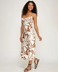 Seni & Cade Juniors' Abstract Print Midi Dress