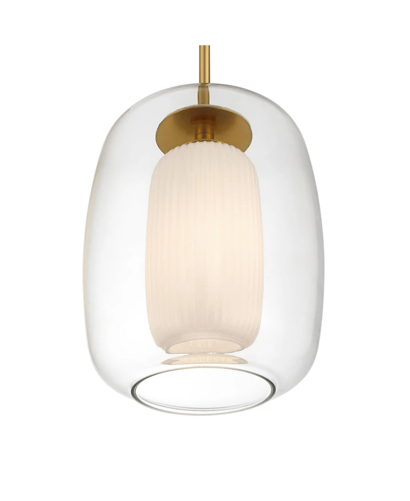 Possini Euro Design Forli Soft Gold and Glass Mini Pendant Light
