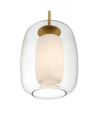 Possini Euro Design Forli Soft Gold and Glass Mini Pendant Light