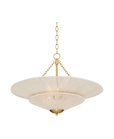 Possini Euro Design Griner Burnished Brass 3-Light Rope Chandelier