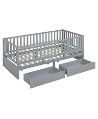 Streamdale Furniture Twin Wood Daybed w/ Drawers and Fence Rails