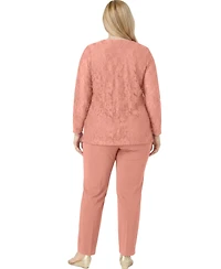 Woman Within Women's Within 3-Piece Lace Jacket/Tank/Pant Set