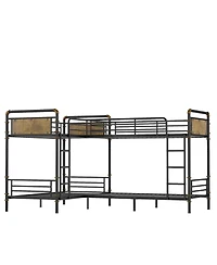 Streamdale Furniture Heavy Duty Quad Bunk Bed, Divisible into 3 Twin Beds