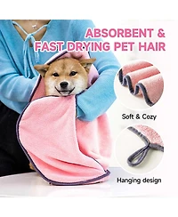 Aronkl 2 Piece Pet Bathing Kit with Washing Gloves and Quick Drying Towel