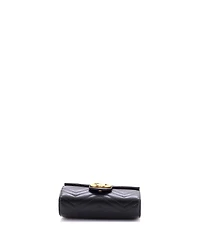 Pre-Owned Gucci Mini Gg Marmont Chain Wallet Matelasse Leather
