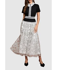 Coast Women's Embroidered Mesh Skirt Midaxi Dress