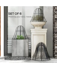 Outsunny 6 Pack Garden Chicken Wire Cloche, Animal Plant Protectors,