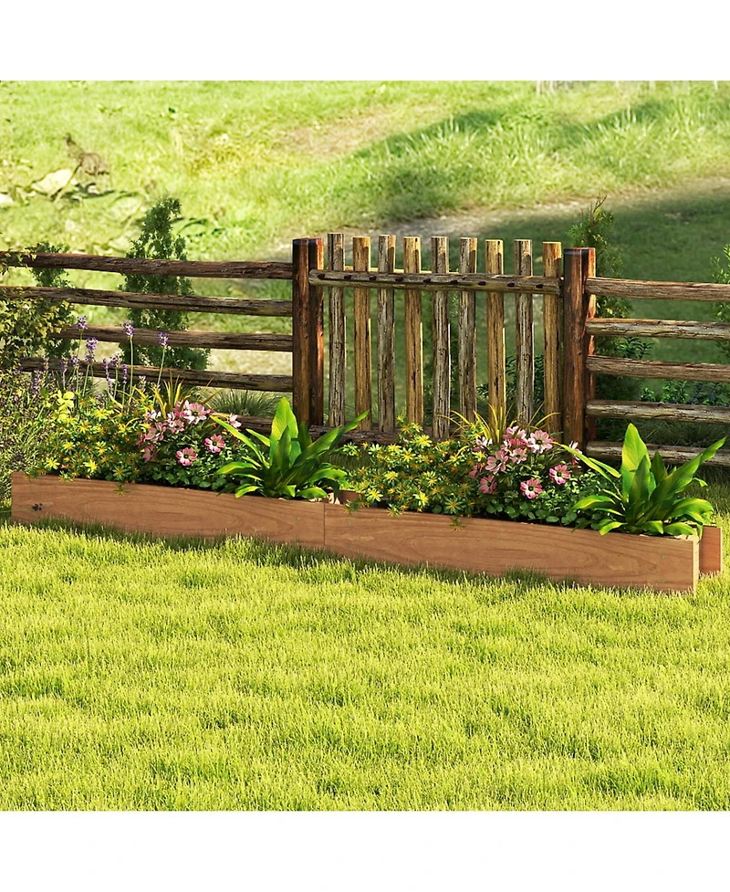 Gouun Pine Wood Window Planter Box with Drainage Holes, Garden Bed