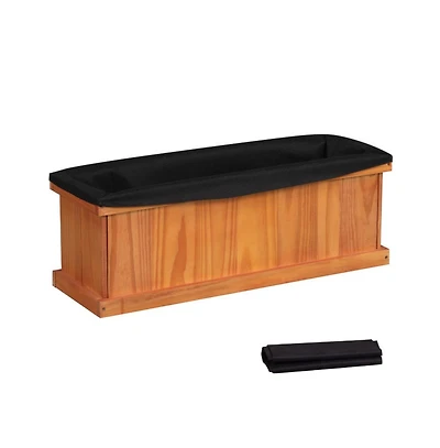Gouun Pine Wood Raised Planter Box with Drainage Holes and Liner, Garden Bed