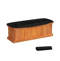 Gouun Pine Wood Raised Planter Box with Drainage Holes and Liner, Garden Bed