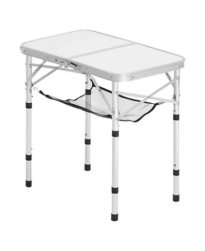 Gouun Adjustable Folding Camping Table with Mesh Shelf and Carry Handle
