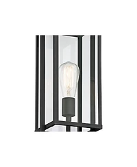 Possini Euro Design Jericho Modern Outdoor Post Light Textured Clear Glass Panel for Exterior Barn Deck House Porch Yard Patio Home Outside
