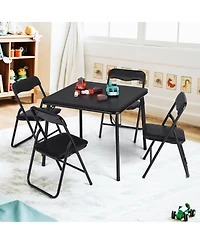 gaomon 5-Piece Folding Card Table and Chair Set- Upholstered- Portable Metal Frame- Indoor Outdoor Use