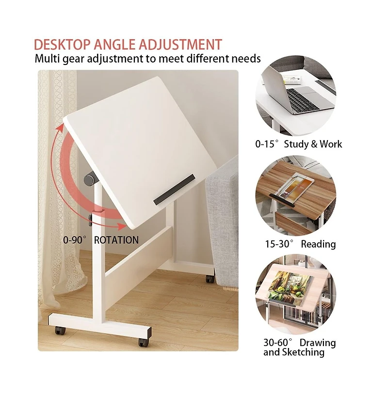 gaomon Mobile Standing Desk with Wheels- Height Adjustable Sit-Stand Desk- Foldable for Compact Home Office