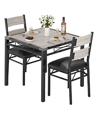 gaomon 2-Person Dining Table Set with Padded Chairs and Corner Guards