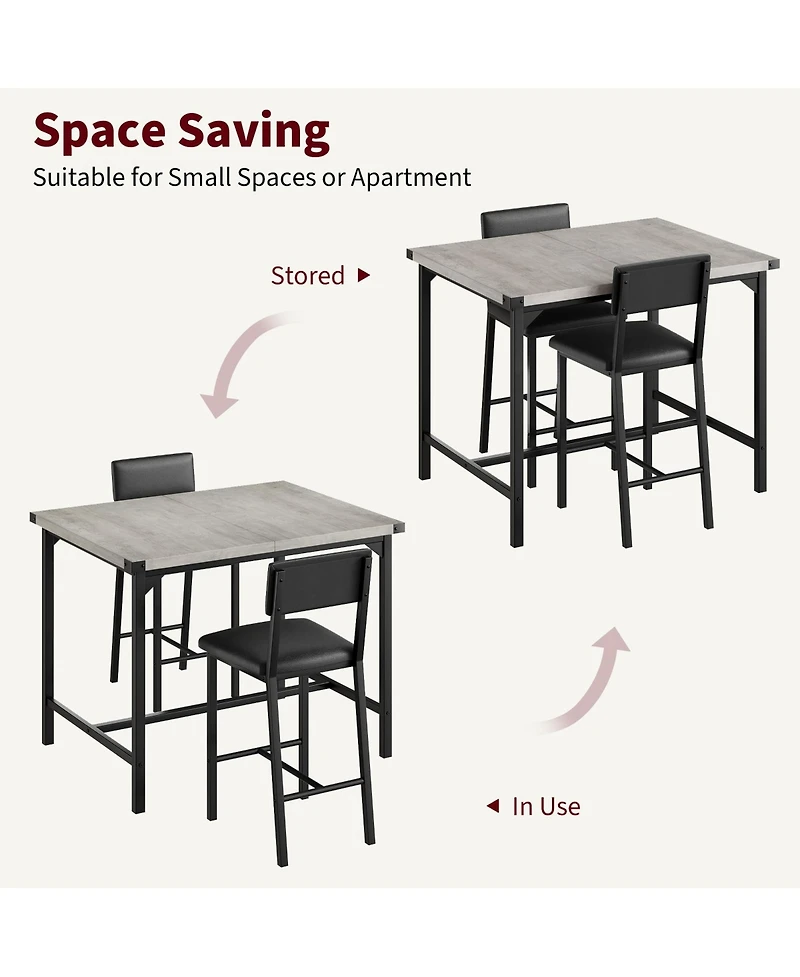 gaomon 3-Piece 2-Person Counter-Height Table Set