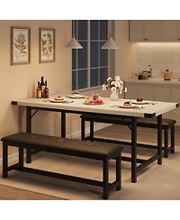 gaomon 4-6 Person 63" Extendable Wooden Dining Table