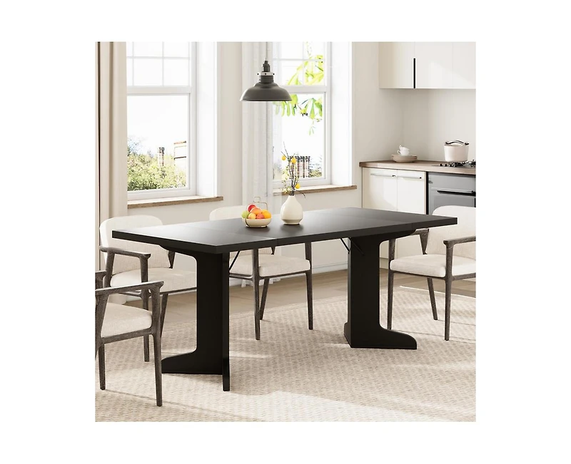 gaomon 6-8 Person Farmhouse Rectangular Dining Table with V-Legs