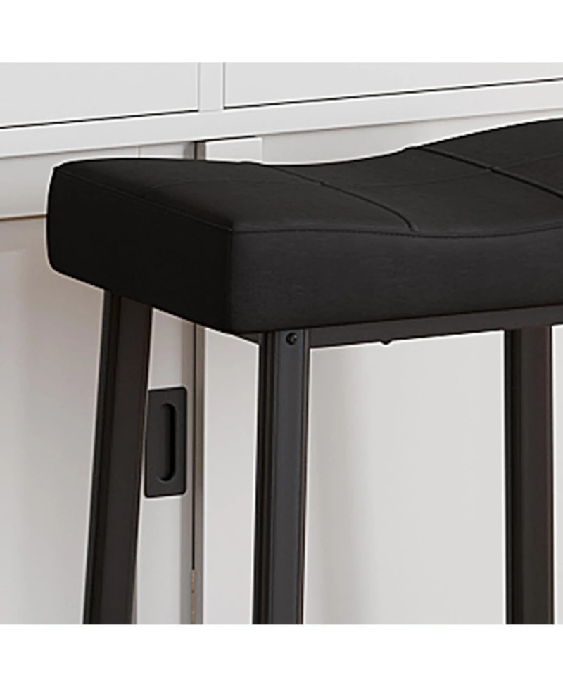 gaomon Upholstered 24" Backless Saddle Bar Stools Set of 2