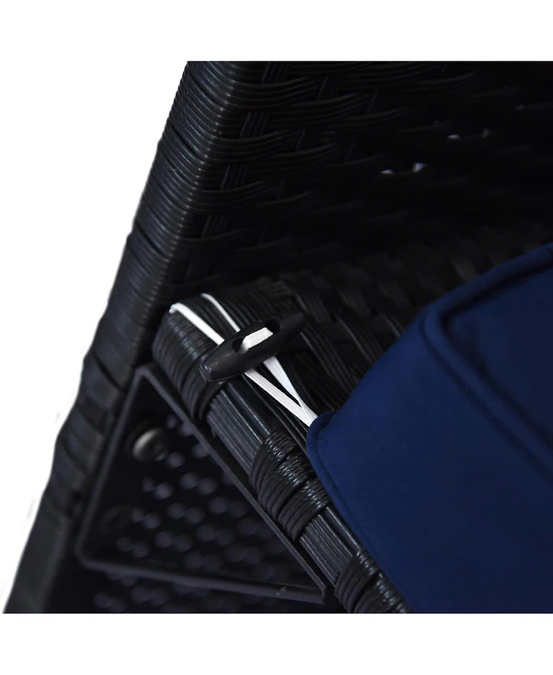 Outsunny 3-Piece Wicker Patio Furniture Sets, Rattan Conversation Sets, Sectional sofa set with Cushioned Lounge Chaise for Garden Poolside or Porch L