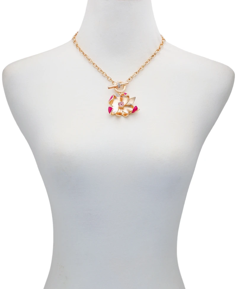 Guess 2-Pc. Gold-Tone Toggle Necklace & Stud Earrings Set