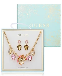 Guess 2-Pc. Gold-Tone Crystal Stone Accent Necklace and Earrings Set