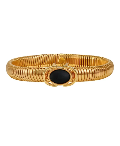 Guess Center Stone Accent Gold-Tone Stretch Bracelet