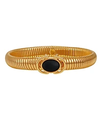 Guess Center Stone Accent Gold-Tone Stretch Bracelet
