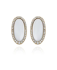 Guess Gold-Tone Pink Cat Eye Large Stud Earrings