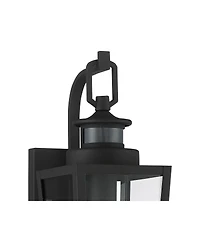 Possini Euro Design Ackerly Modern Outdoor Wall Light Fixtures Set of 2 Dusk to Dawn Motion Sensor Clear Glass for Post Exterior