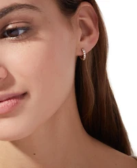 Ana Luisa Suzanne Medium Gold-Plated Pave Huggie Hoop Earrings