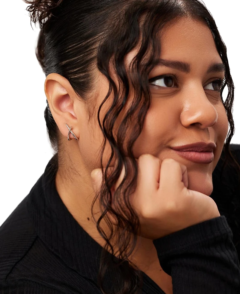 Ana Luisa Sloane Silver Stud Earrings