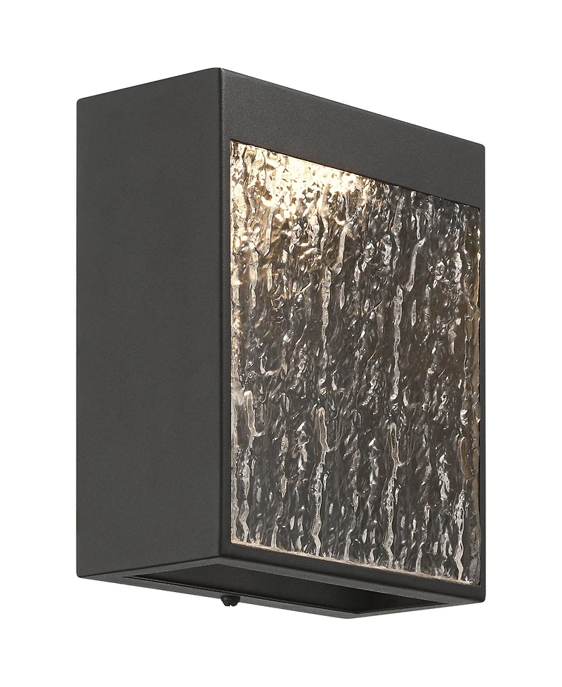 Possini Euro Design Sofia High Modern Outdoor Wall Light Fixture Mount Porch House Led Bulb Hammered Glass Shade