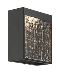 Possini Euro Design Sofia High Modern Outdoor Wall Light Fixture Mount Porch House Led Bulb Hammered Glass Shade