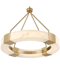 Possini Euro Design Vana Gold and Faux Alabaster Led Ring Chandelier