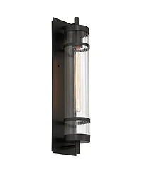 Possini Euro Design Andar High Fluted Glass Outdoor Wall Light