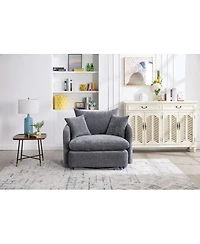 Streamdale Furniture Swivel Sofa Armchair with 3 Pillows.