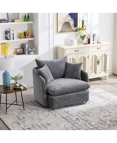 Streamdale Furniture Swivel Sofa Armchair with 3 Pillows.