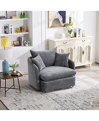 Streamdale Furniture Swivel Sofa Armchair with 3 Pillows.