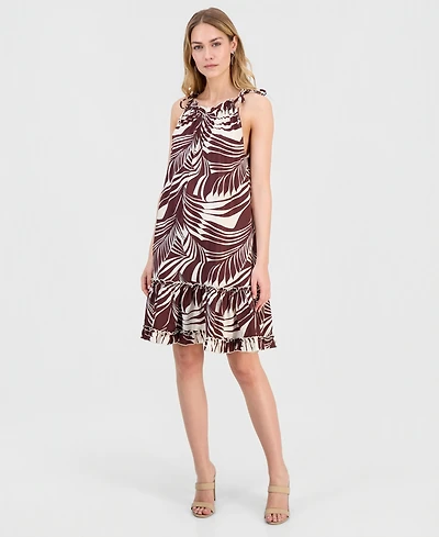 Robbie Bee Women's Printed Halter A-Line Dress