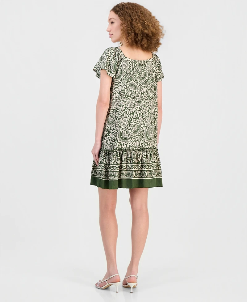 Robbie Bee Women's On/Off-The-Shoulder Ruffle-Hem Dress