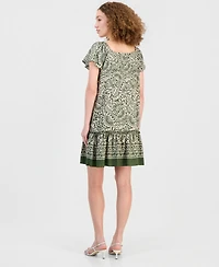 Robbie Bee Women's On/Off-The-Shoulder Ruffle-Hem Dress